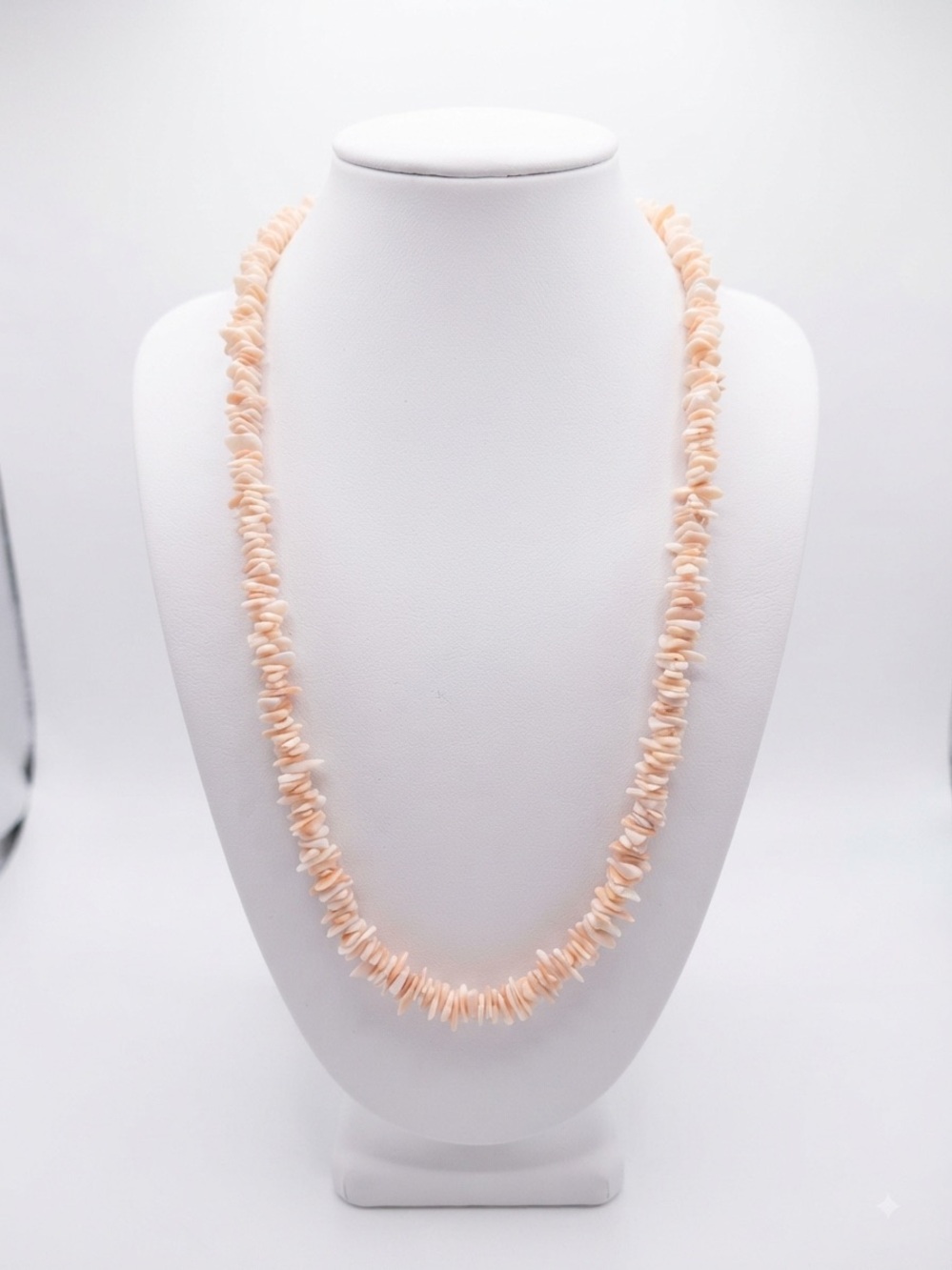 Vintage Hawaiian Pooka Shell Necklace - Pink/Peach color. 90s, Beach, Vacation